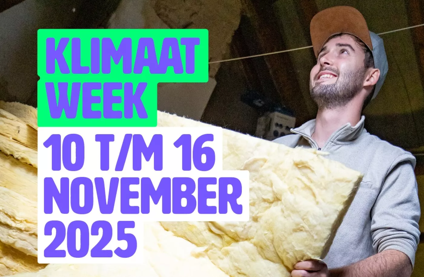 Klimaatweek - man met isolatie